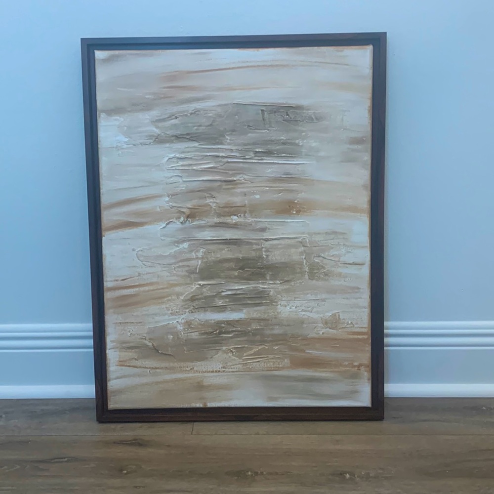 Original Piece. Sand Desert Abstract Art. Canvas with wood frame & backing.